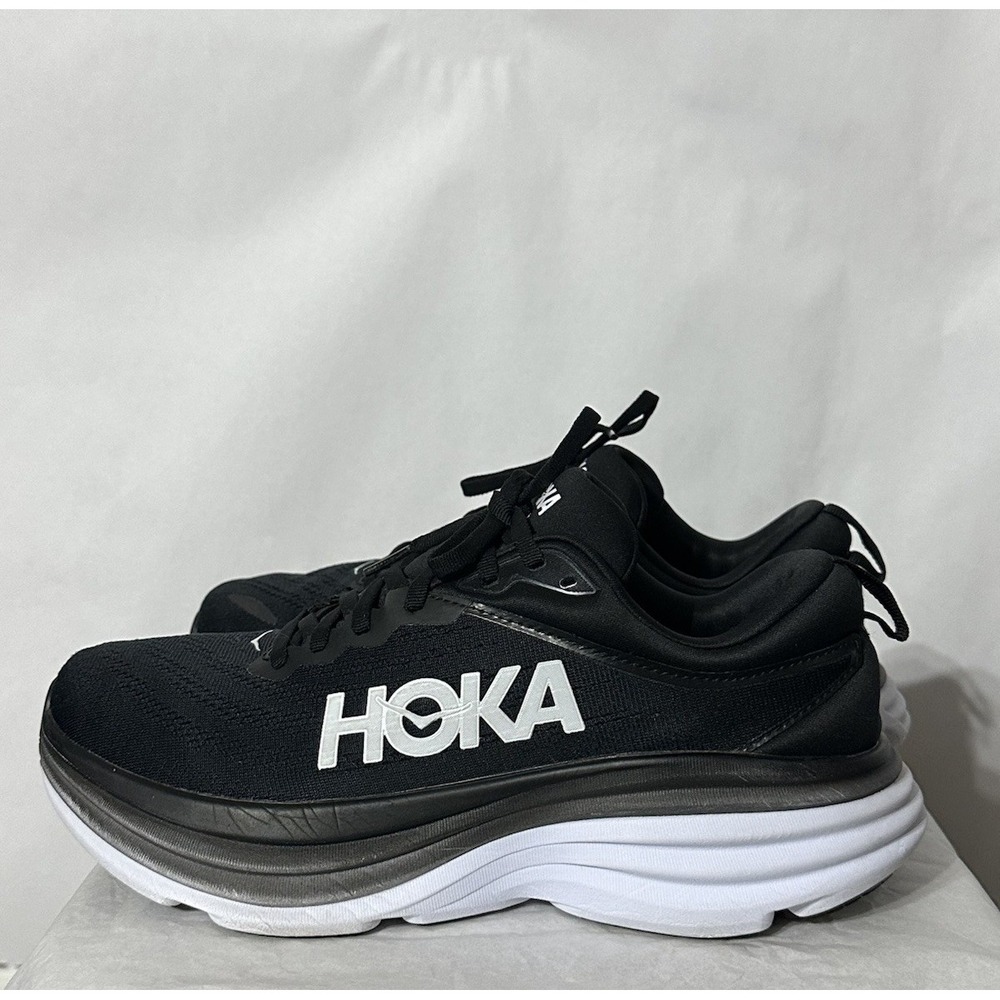 Size 10.5 - Hoka One One HOKA Bondi 8 Black White